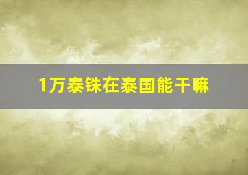 1万泰铢在泰国能干嘛