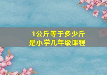 1公斤等于多少斤是小学几年级课程