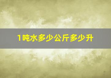 1吨水多少公斤多少升