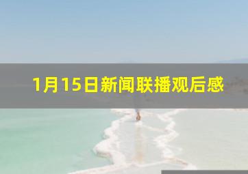 1月15日新闻联播观后感