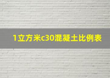 1立方米c30混凝土比例表