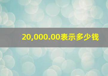 20,000.00表示多少钱