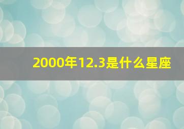 2000年12.3是什么星座