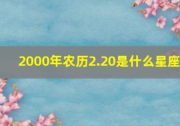 2000年农历2.20是什么星座