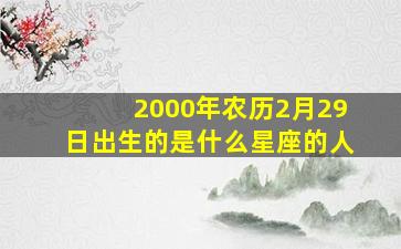 2000年农历2月29日出生的是什么星座的人