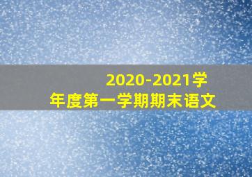 2020-2021学年度第一学期期末语文