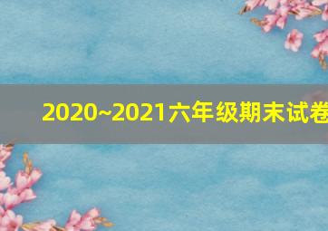 2020~2021六年级期末试卷