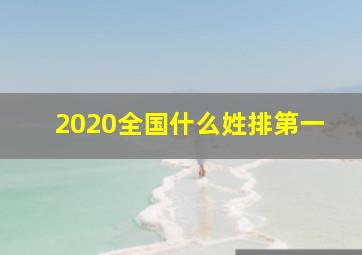 2020全国什么姓排第一