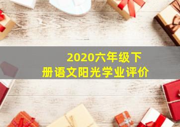 2020六年级下册语文阳光学业评价