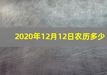 2020年12月12日农历多少