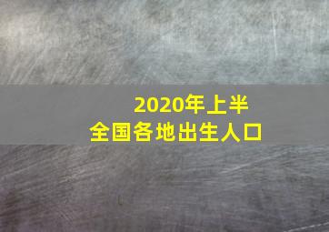 2020年上半全国各地出生人口