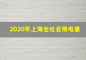 2020年上海全社会用电量