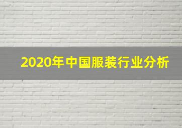 2020年中国服装行业分析