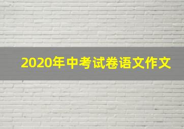 2020年中考试卷语文作文