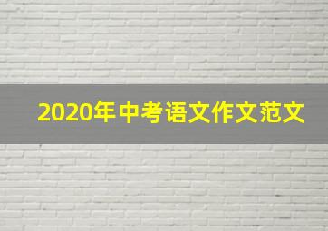 2020年中考语文作文范文