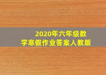 2020年六年级数学寒假作业答案人教版