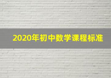 2020年初中数学课程标准