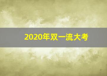 2020年双一流大考