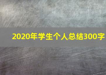 2020年学生个人总结300字