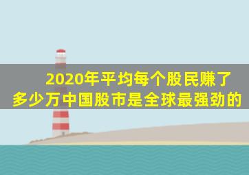 2020年平均每个股民赚了多少万中国股市是全球最强劲的