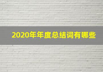 2020年年度总结词有哪些