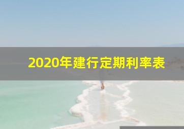 2020年建行定期利率表