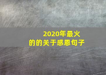 2020年最火的的关于感恩句子