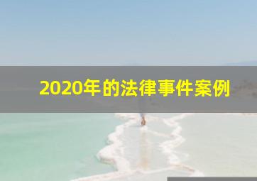 2020年的法律事件案例