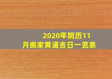 2020年阴历11月搬家黄道吉日一览表