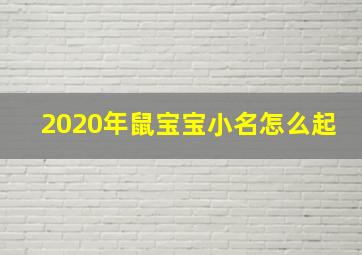 2020年鼠宝宝小名怎么起