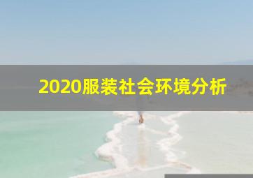 2020服装社会环境分析