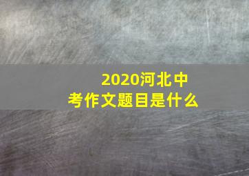 2020河北中考作文题目是什么