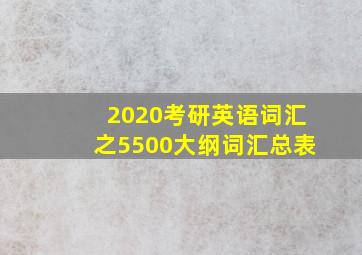 2020考研英语词汇之5500大纲词汇总表