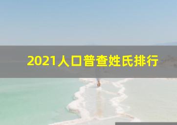 2021人口普查姓氏排行