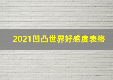 2021凹凸世界好感度表格