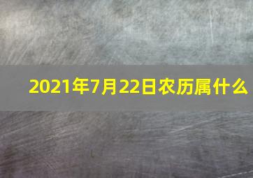 2021年7月22日农历属什么