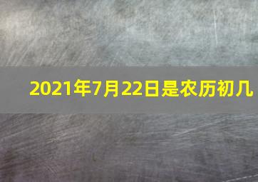 2021年7月22日是农历初几