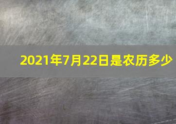 2021年7月22日是农历多少