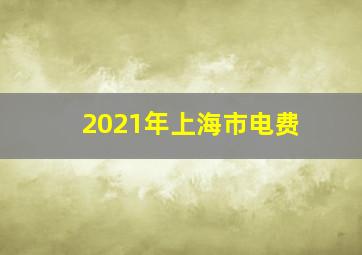 2021年上海市电费