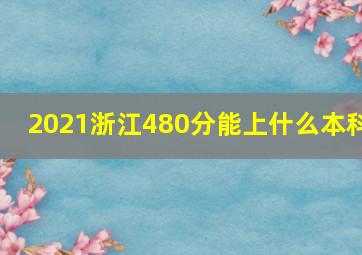 2021浙江480分能上什么本科