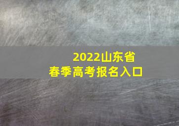 2022山东省春季高考报名入口