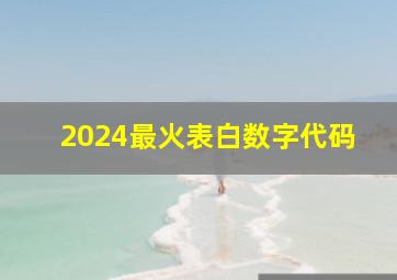 2024最火表白数字代码