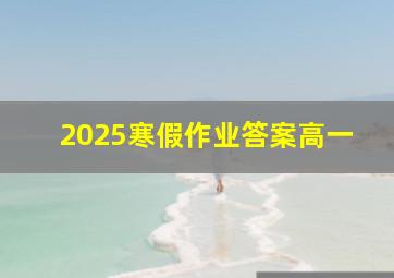 2025寒假作业答案高一