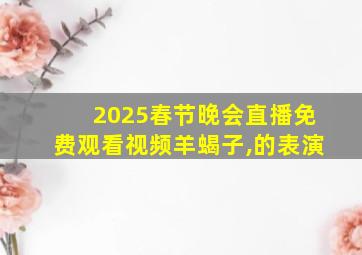 2025春节晚会直播免费观看视频羊蝎子,的表演