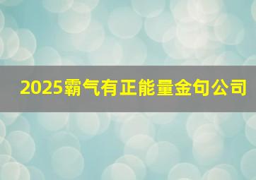 2025霸气有正能量金句公司