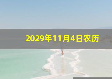 2029年11月4日农历