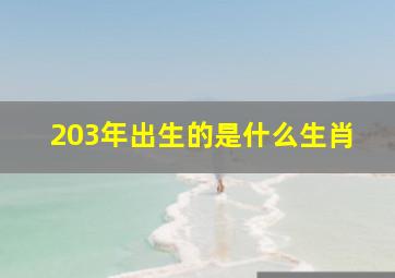 203年出生的是什么生肖