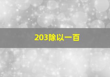 203除以一百