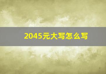 2045元大写怎么写