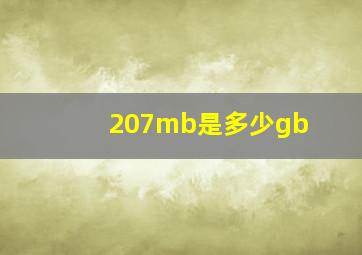 207mb是多少gb